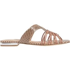 Best Pirce ⭐ Charles David Silvy 👩 Womens Leather Snake Print Slide 🩴 Sandals 👏