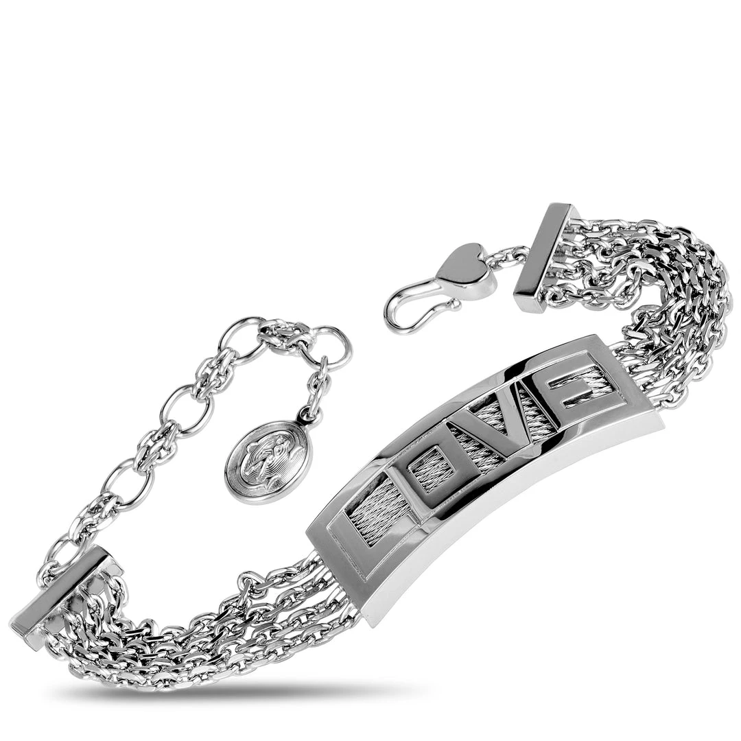 Promo 𧨠women Charriol Forever Love Stainless Steel Bar Bracelet π - Image 3