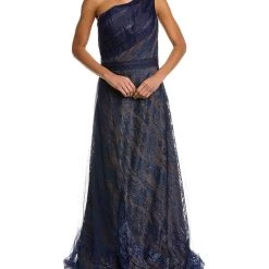 Promo 😍 women Rene Ruiz One-Shoulder Organza Gown ⌛