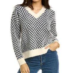 Cheapest ❤️ STELLA & LORENZO 👩 women Stella + Lorenzo V-Neck Sweater 💯