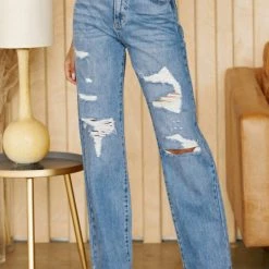 Buy 😉 Kancan 👩 women Stephanie Ultra High Rise Boyfriend Jean in Medium Wash 😉