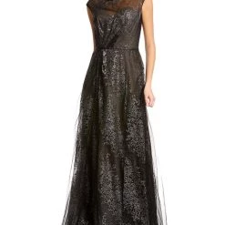 Best Pirce 🔥 women Rene Ruiz Glitter A-Line Gown 💯