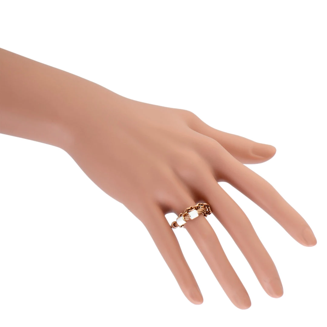 Wholesale β women Charriol St. Tropez Stainless Steel and Pink PVD White Enamel Cable and Chain Band Ring π₯ - Image 4