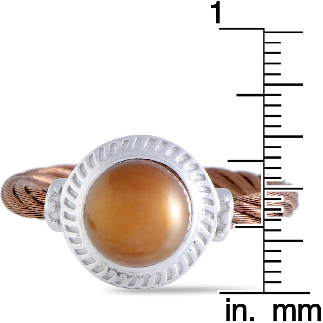Top 10 π€© women Charriol Pearl Stainless Steel and Bronze PVD Brown Pearl Round Cable Ring π₯ - Image 6
