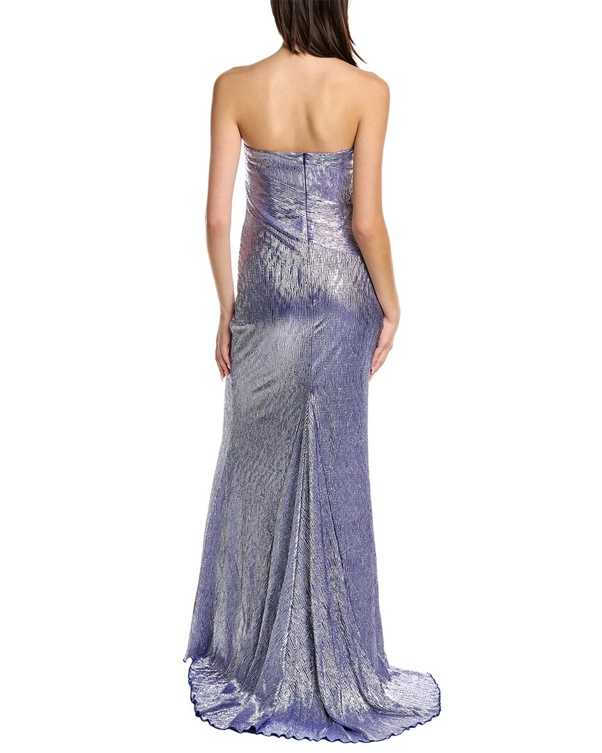 Discount π women Rene Ruiz Strapless Metallic Knit Gown π - Image 2
