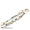 Brand new 🎉 women Charriol Pearl Stainless Steel and Yellow PVD Cream Pearls Bracelet 🔥