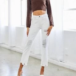 Deals π₯ Kancan π© women High Rise Lightning Jean in White π