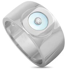 Discount 🥰 women Charriol Sterling Silver Diamond and 👩 Mother of Pearl Ring 😍