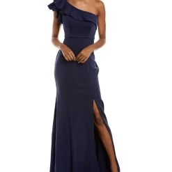 Budget 😉 women Rene Ruiz Ruffle Fit-And-Flair Gown 👏