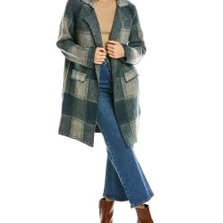Buy 🎉 STELLA & LORENZO 👩 women Stella + Lorenzo Plaid Long 🧥 Coat 🎉