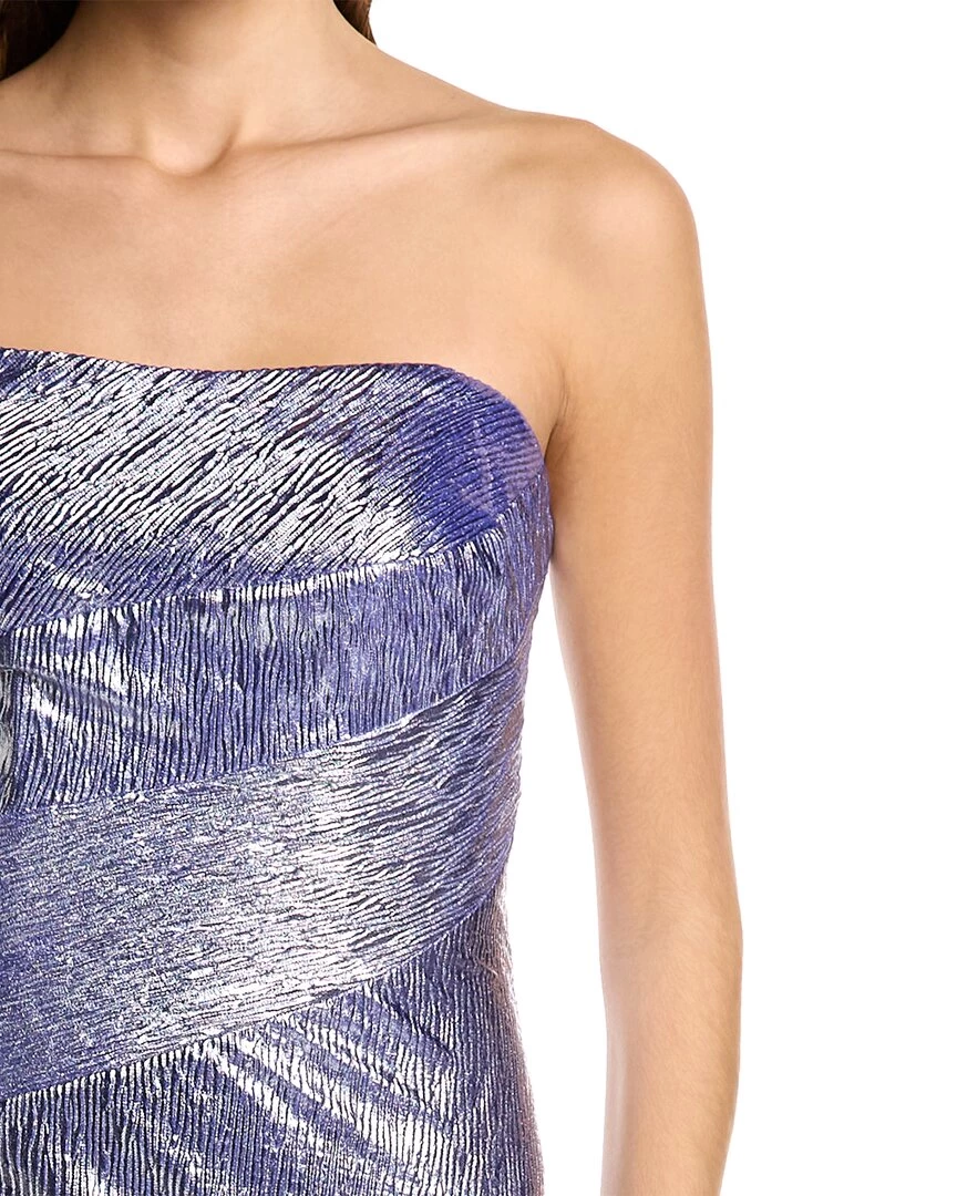 Discount π women Rene Ruiz Strapless Metallic Knit Gown π - Image 3