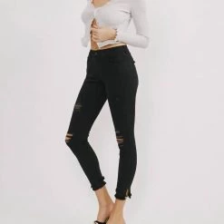 Budget π Kancan π© women Distressed Skinny π Jeans in Black π