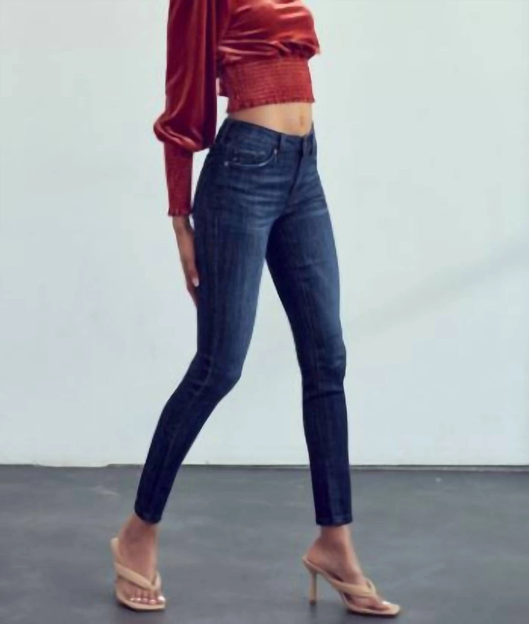 Best Sale π₯° Kancan π© women Mid-Waist Skinny π Jeans in Dark Blue π - Image 2